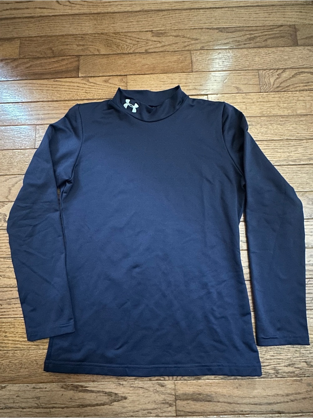 Under Armour kids Navy Long Sleeve Mock Neck Performance Shirt